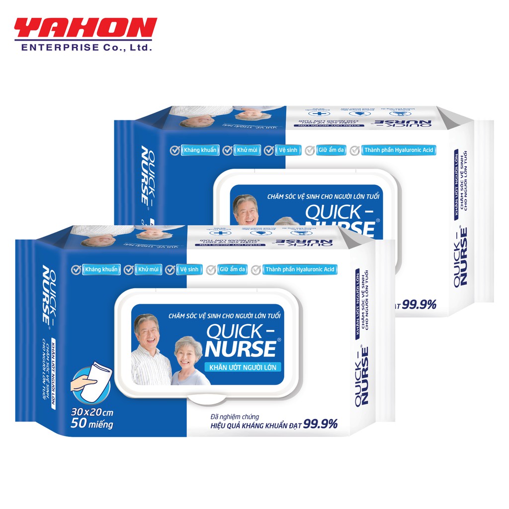 KHĂN ƯỚT NGƯỜI LỚN QUICK-NURSE 50 MIẾNG
