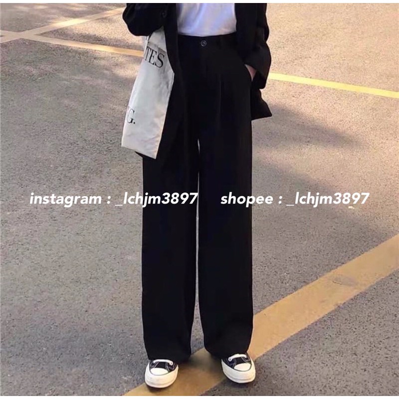 Quần Culottes Ống Suông Basic Hack Chân (ảnh thật)