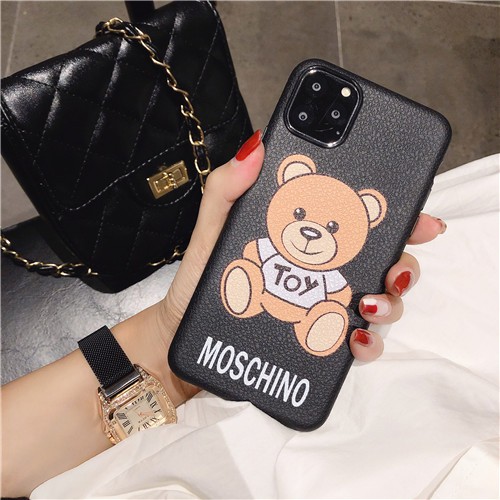 Ốp Điện Thoại Họa Tiết Gấu Moschino Cho Iphone 11 12 Pro Max