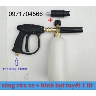 Combo “Súng rửa xe + bình tạo bọt tuyết”