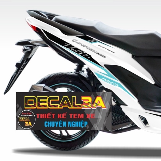 Tem Vario 150 xe trắng phối tem đen xanh