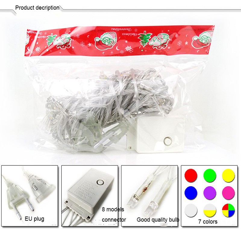 10 dây đèn bóng LED chống nước trang trí giáng sinh đa năng