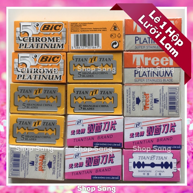 [1 Hộp ] Lưỡi Lam Bic/ Treet/ Tiantian/ Lam Đen / Lam Trắng Siêu Bén