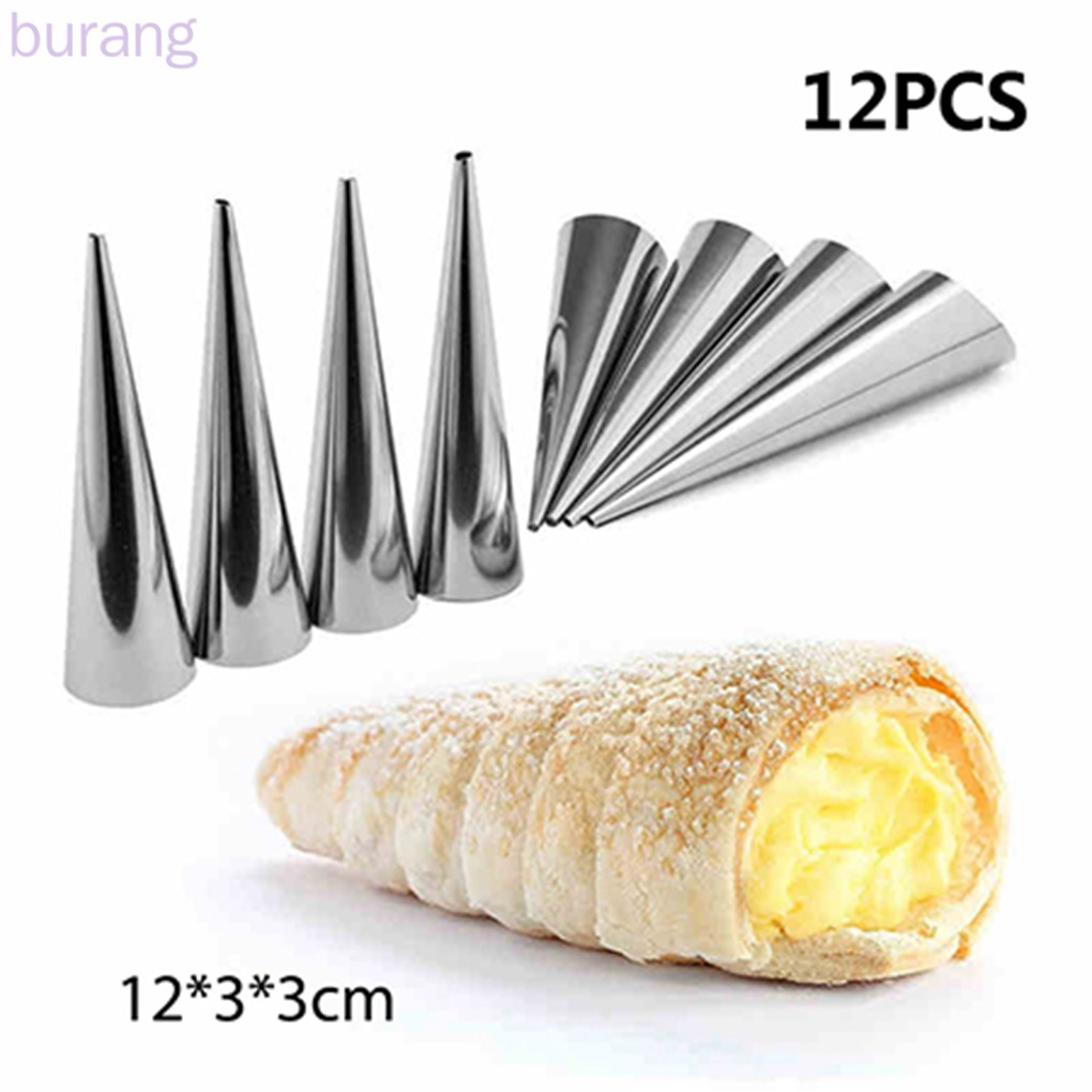 Set 5 / 12 Khuôn Làm Bánh Hình Nón Bằng Thép Không Gỉ