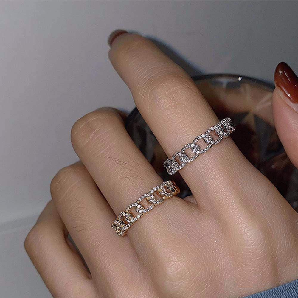 Nhẫn Kim Loại Lấp Lánh|Vòng Đeo Tay Nhiều Màu Sắc Lãng Mạn Thời Trang|Nhẫn Đính Đá Zircon Hình Trái Tim Cho Nữ