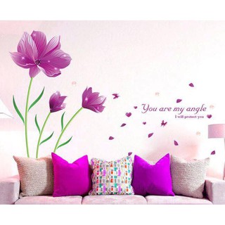 Decal dán tường Hoa tím mộng mơ1( 105*205 cm)