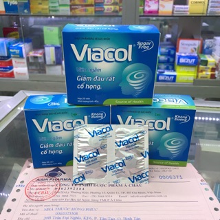 Viacol kẹo ngậm thảo dược không đường giảm đau rát cổ họng