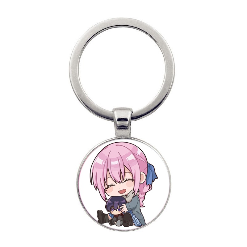 (KL25) Móc khóa tròn kim loại IN HÌNH Shikimori-san Bạn gái tôi không chỉ dễ thương anime chibi