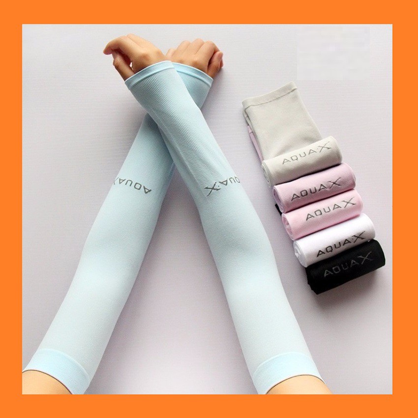 Cặp 02 cái găng tay chống nắng 37cm AQUA X Let's Slim siêu co dãn 4 chiều chống tia UV