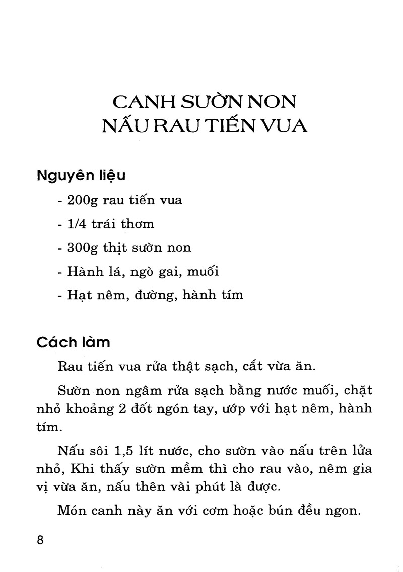 Sách Các Món Canh Rau