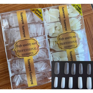 Móng úp lẻ nhám hsm phom chuẩn ôm móng, dẻo, loại mới 1 hộp 500 pcs