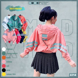 Áo Khoác Dù Nữ Hàng Quảng Châu Form Rộng Cánh Dơi Jackets Gió Nữ Viền 2 SỌC PHẢN QUANG - AK2214