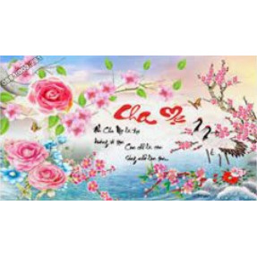 TRANH ĐÍNH ĐÁ CHA MẸ LG1050 (90X55) CM tranh chưa thành phẩm