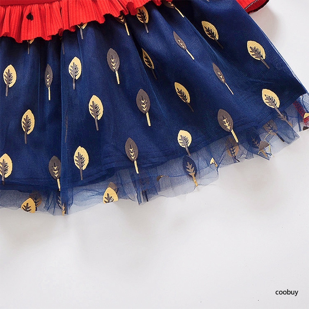 Đầm đỏ tay dài cho bé gái phong cách công chúa thời trang thu đông 3-8 Y