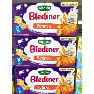 Sữa nước bledina ban đêm vị bí đỏ 2*250ml 6 tháng date 11.04.2020
