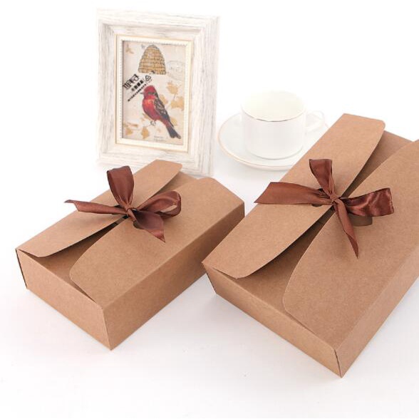 Hộp Giấy Kraft Đựng Bánh Kẹo Làm Thủ Công Nhiều Kích Thước