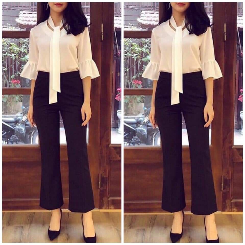 quần tây công sở ống loe chât tuyêt mưa siêu đẹp