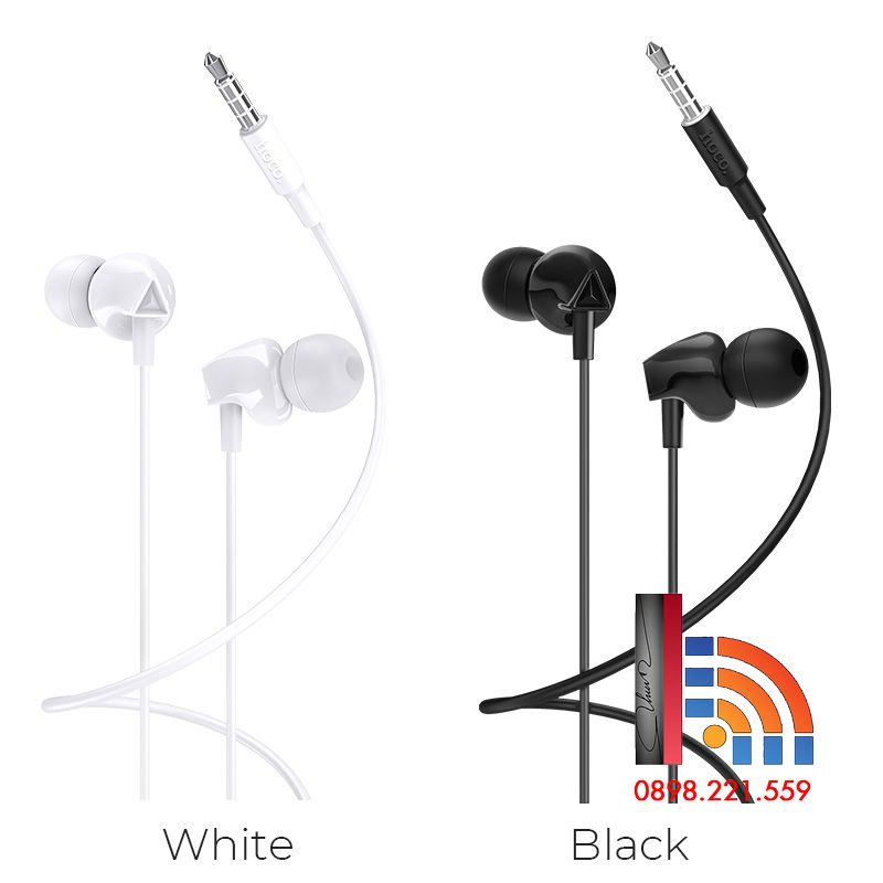 Tai nghe CÓ DÂY 3.5mm Hoco M60 & M58 có Mic đàm thoại dùng cho  ss Oppo xiaomi-màu đen/ trắng