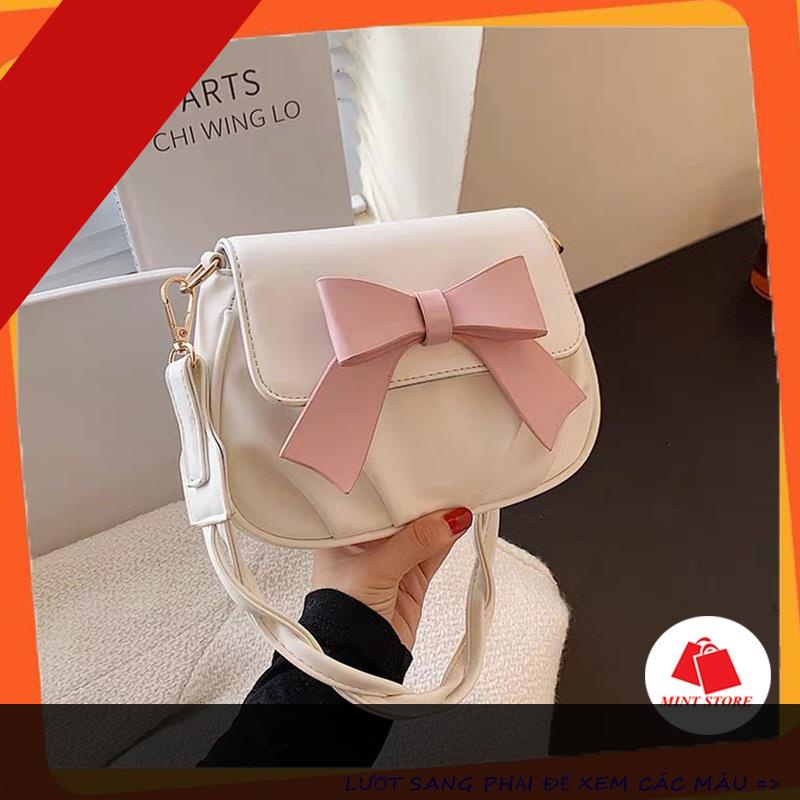 Túi xách kẹp nách đeo chéo đẹp đi chơi phối nơ - Túi Xinh Mint Store PK 253