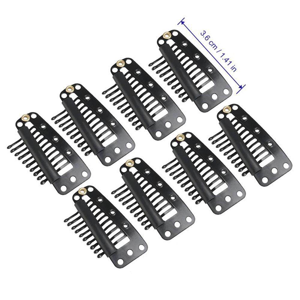 Kẹp Tóc Nối Dài Kèm 10 Kẹp Tóc Cao Su Màu Đen