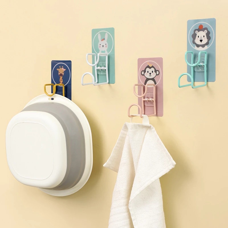 Móc Treo Đồ Dán Tường Tự Dính Thiết Kế Hoạt Hình Dễ Thương Đa Năng Tiện Dụng