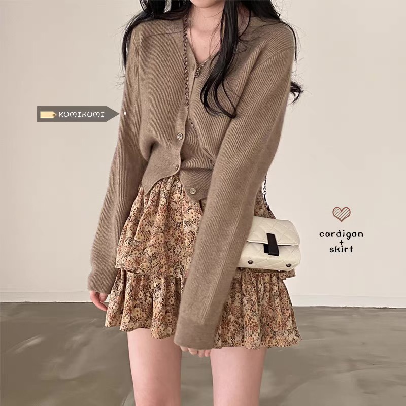 Set đồ nữ bánh bèo phong cách Hàn Quốc, mẫu set đi chơi cực xinh áo ulzzang tiểu thư