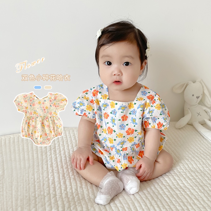 Áo Liền Quần In Hoa Cho Bé Gái