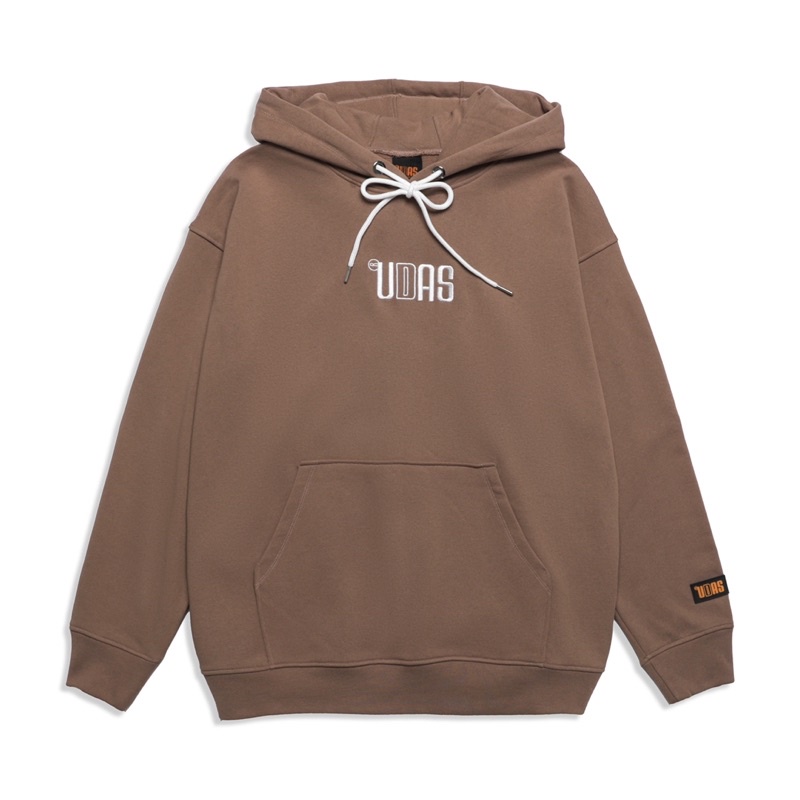 Áo Hoodie UDAS unisex dành cho nam và nữ có mũ form rộng BASIC - Nâu