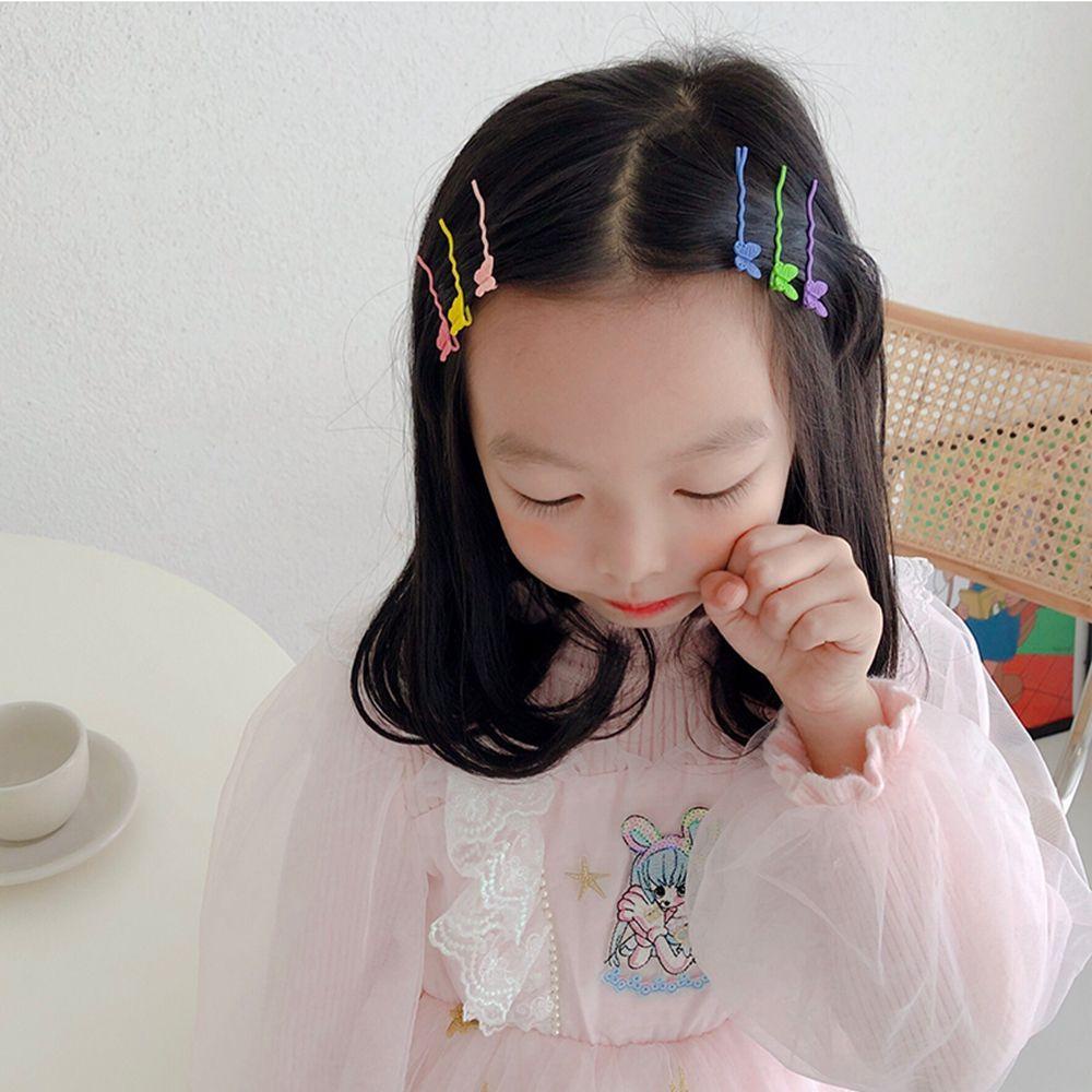 Set Kẹp Tóc Hình Nơ / Ngôi Sao / Trái Tim / Mặt Cười Màu Kẹo Ngọt Ngào Dễ Thương Phong