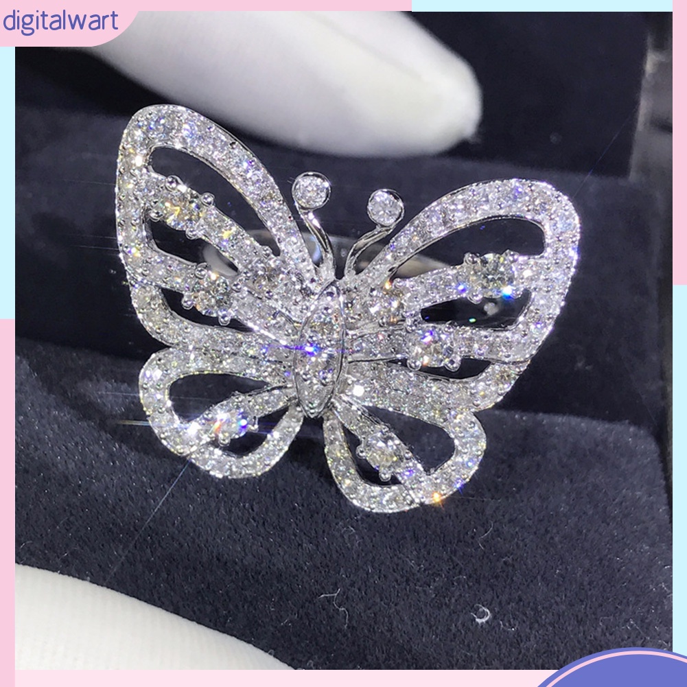 Nhẫn hình bướm đính đá thời trang sang trọng cho nữ