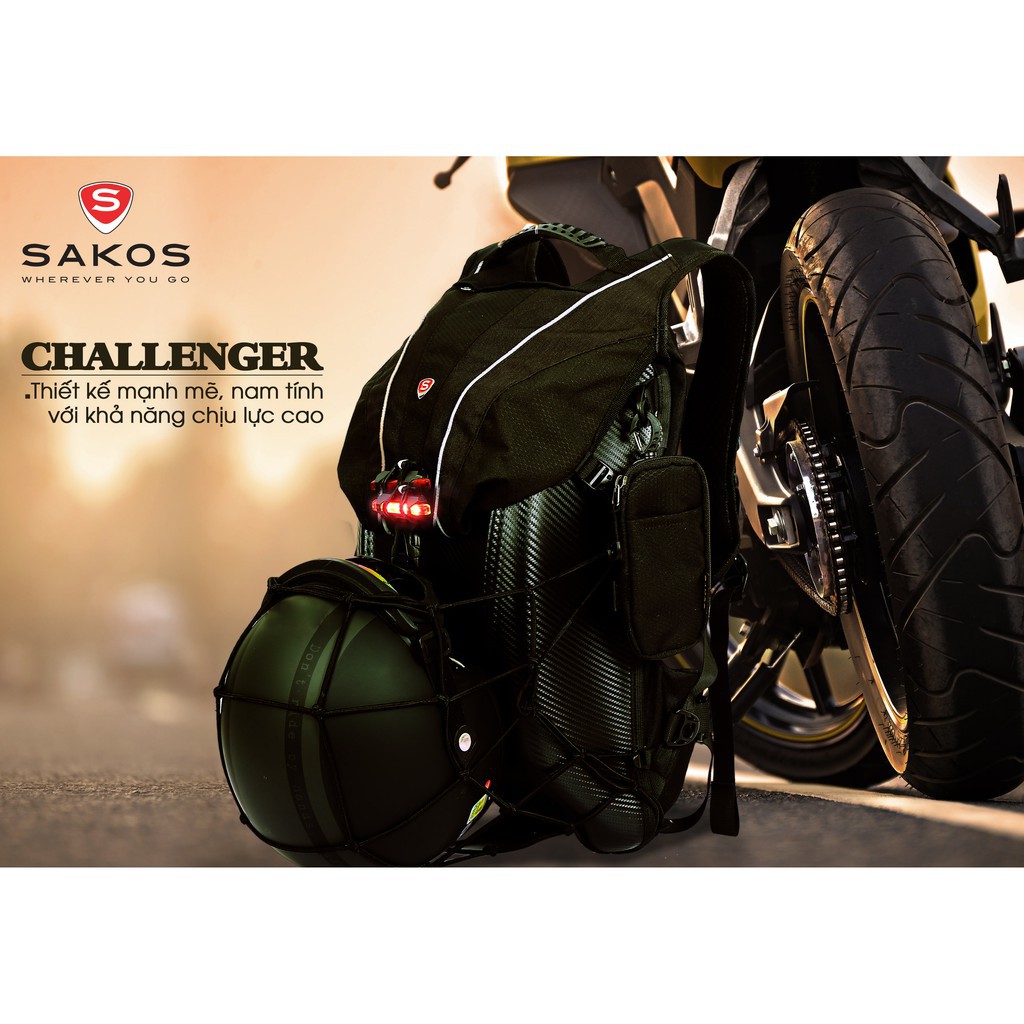 "HOT SALE" Balo thể thao moto SAKOS Challenger (17inch/ màu đen)