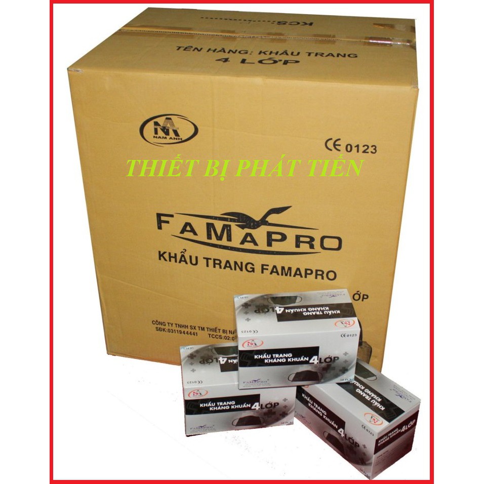 Bộ 4 Hộp Khẩu Trang Y Tế 4 Lớp Than Hoạt Tính Nam Anh Màu Đen (Hộp 50 Cái)