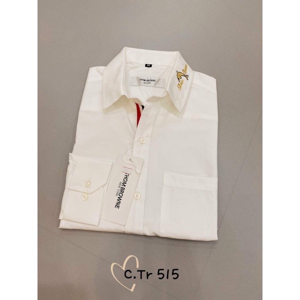 Áo sơ mi Thome phối viền cổ, áo sơ mi nam trơn- Bơ Boutique