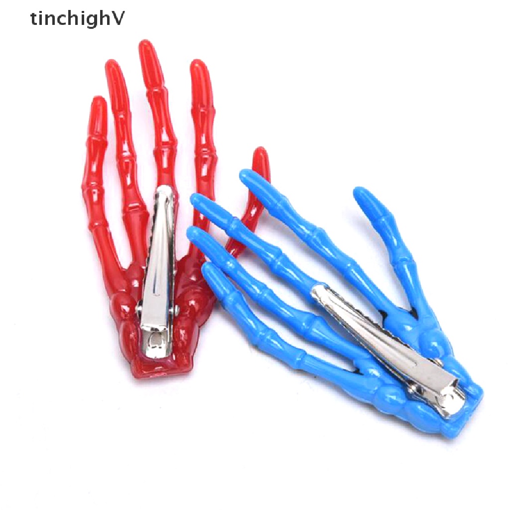 1 Kẹp Tóc Hình Xương Bàn Tay Phong Cách Gothic Punk Halloween