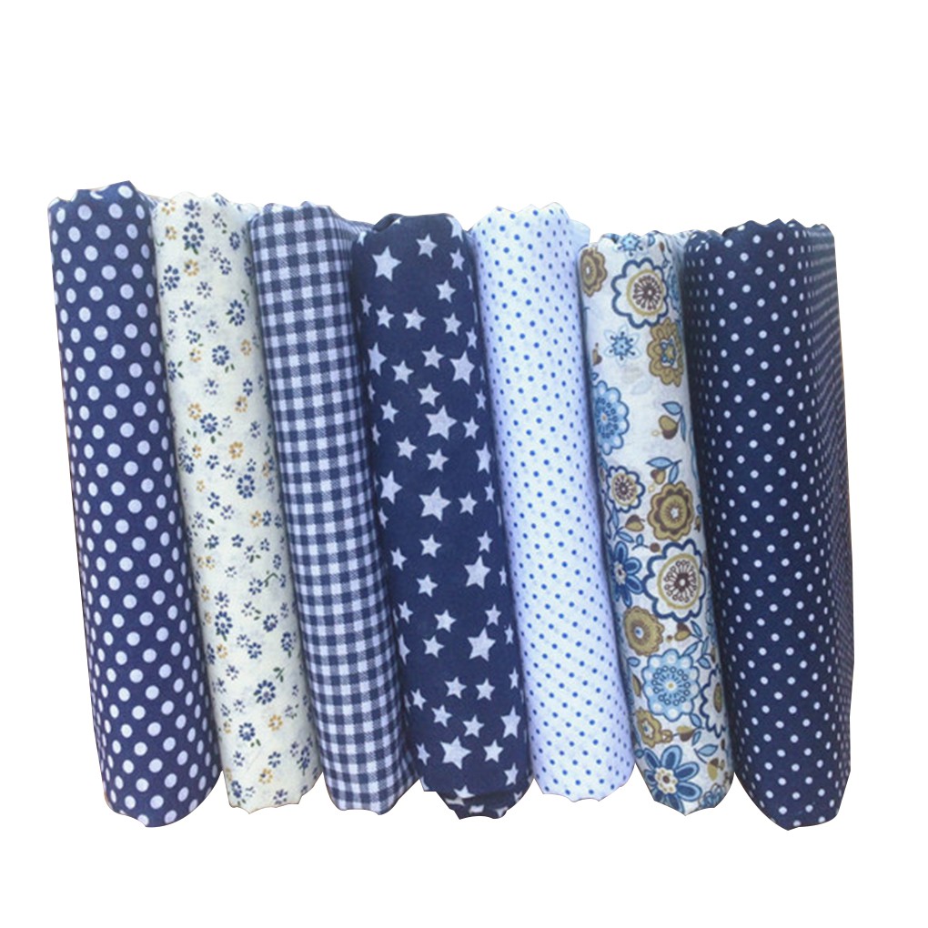 Bộ 7 Miếng Vải Cotton In Họa Tiết 25x25cm Dùng Để May Vá Thủ Công