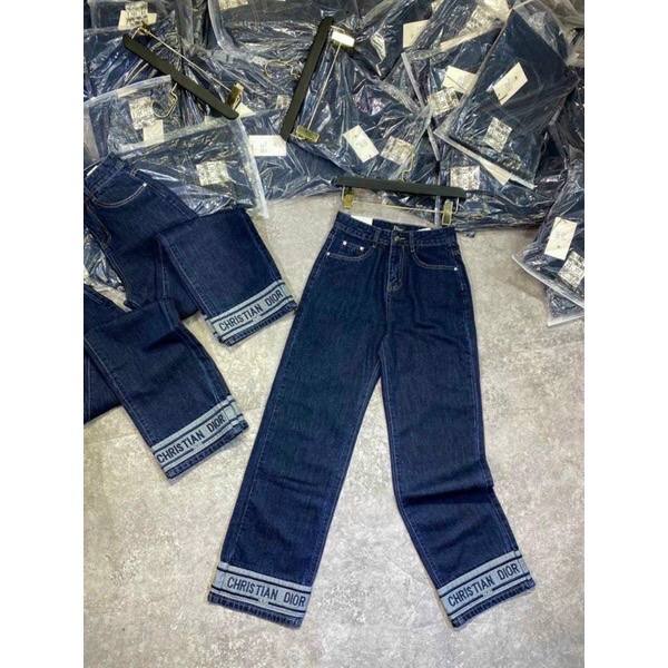 Quần Jean nữ dáng suông chất bò dày dặn hàng quảng châu