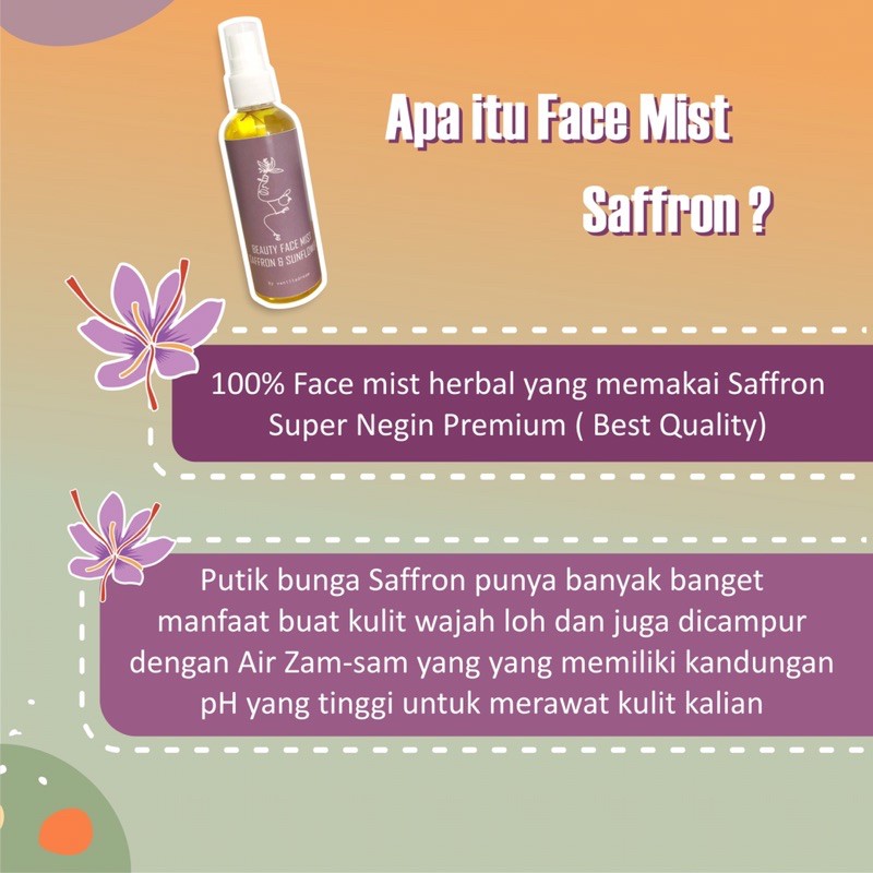 Xịt khoáng saffron saffron dưỡng ẩm làm đẹp da mặt | BigBuy360 - bigbuy360.vn