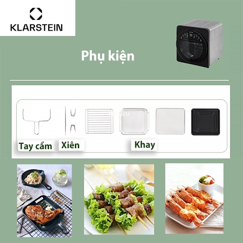 Nồi chiên không dầu Klarstein Easy Touch 14L bản điện tử 2020 nhập khẩu Đức công suất 1700W