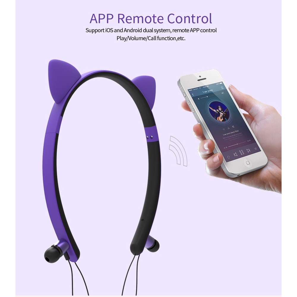 Tai nghe bluetooth GROWNTECH ZW-29 TWS blutooth không dây tai mèo phát sáng led