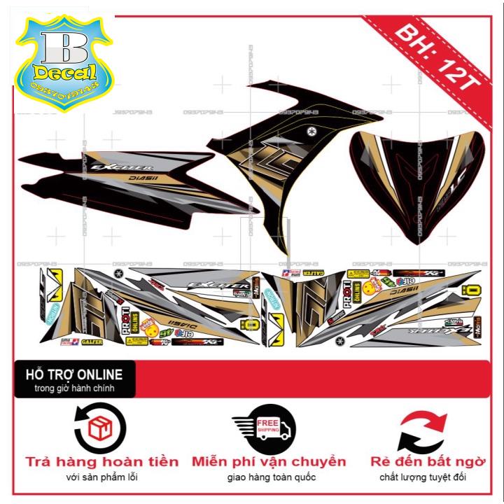 ( Quí khách vui lòng mang ra tiệm cho thợ dán ) EX 2011 LC VÀNG ĐỒNG [Bi Decal]