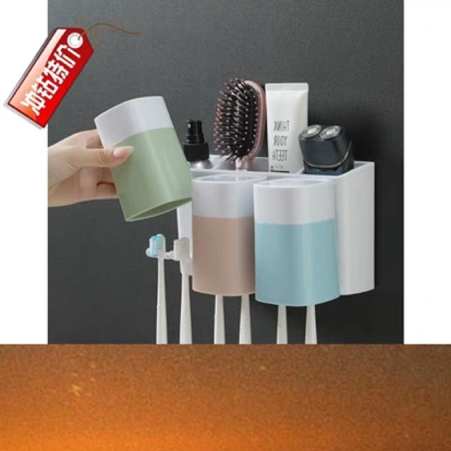 Kệ cắm chải 3 cốc ECOCO không cần khoan tường 1402 QH's