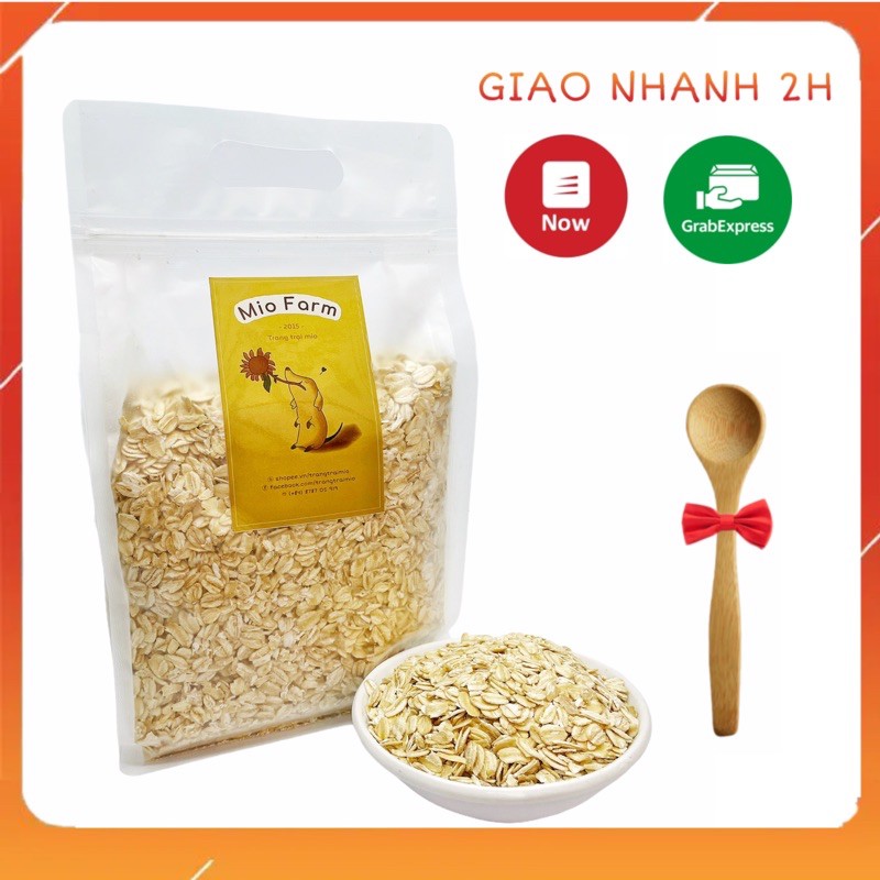 [Mio Farm] Thượng Hạng Yến Mạch Cán Mỏng Ăn Kiêng Làm Granola Đắp Mặt Organic Healthy Không Béo