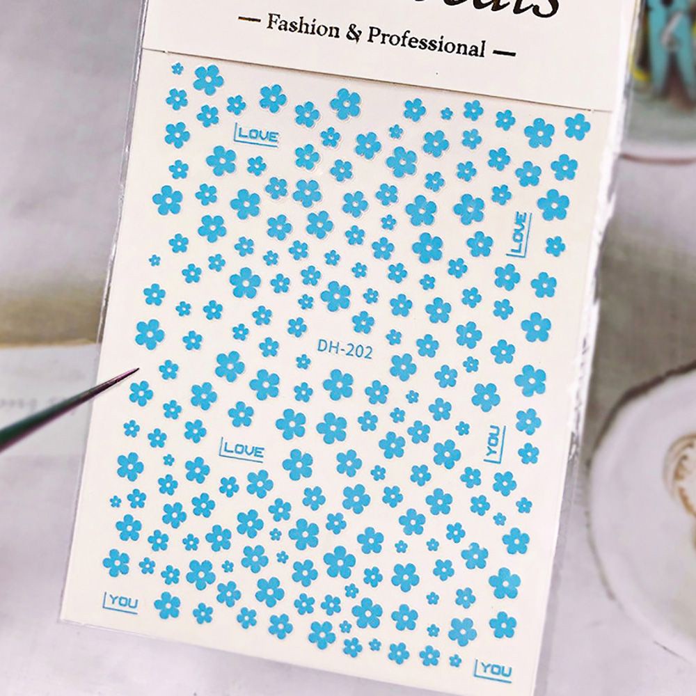 [Hàng mới về] Miếng Dán Trang Trí Móng Tay Họa Tiết Hoa Năm Cánh 3D Nhiều Màu Sắc