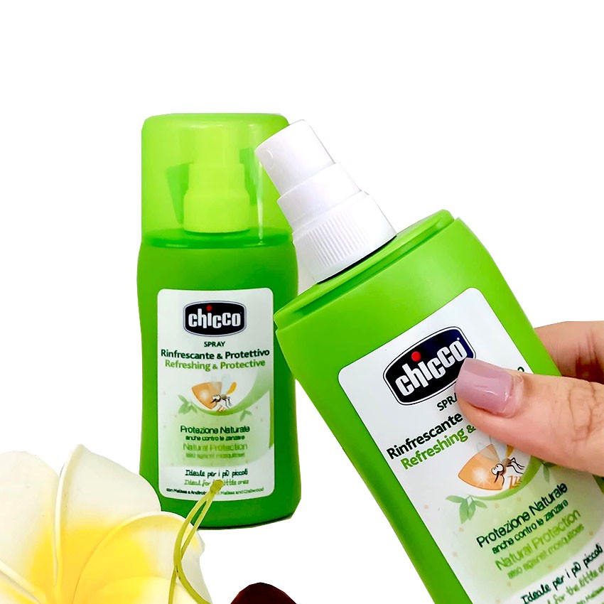 Xịt Chống Muỗi Chicco Spray Refreshing Protective (Chai 100ml) - dùng cho mẹ bầu và trẻ từ 2 tháng tuổi - thuocviet24h