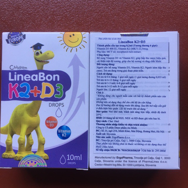 [100% Hàng Auth] LineaBon  K2+D3 - Bổ sung vitamin K2 D3 drops Tăng cường hấp thu canxi tối đa (Lọ 10ml) | Thế Giới Skin Care