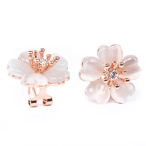 Bộ dây chuyền và đôi khuyên tai mặt hình hoa thanh lịch quý phái cho nữ