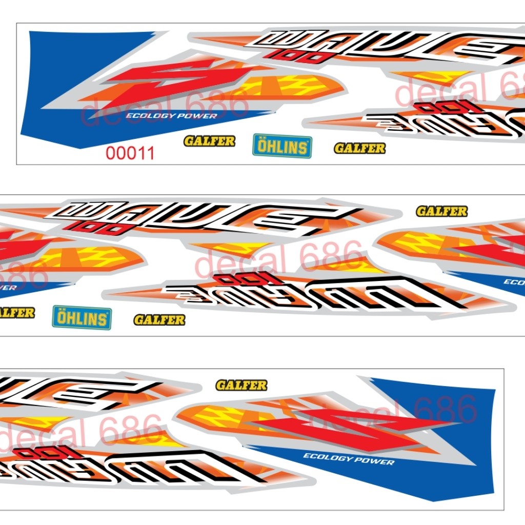 Tem Rời WAVE Thái 204 Xanh Bạc 110 Chế Cao Cấp 3 Lớp mẫu 00011 - Decal 86