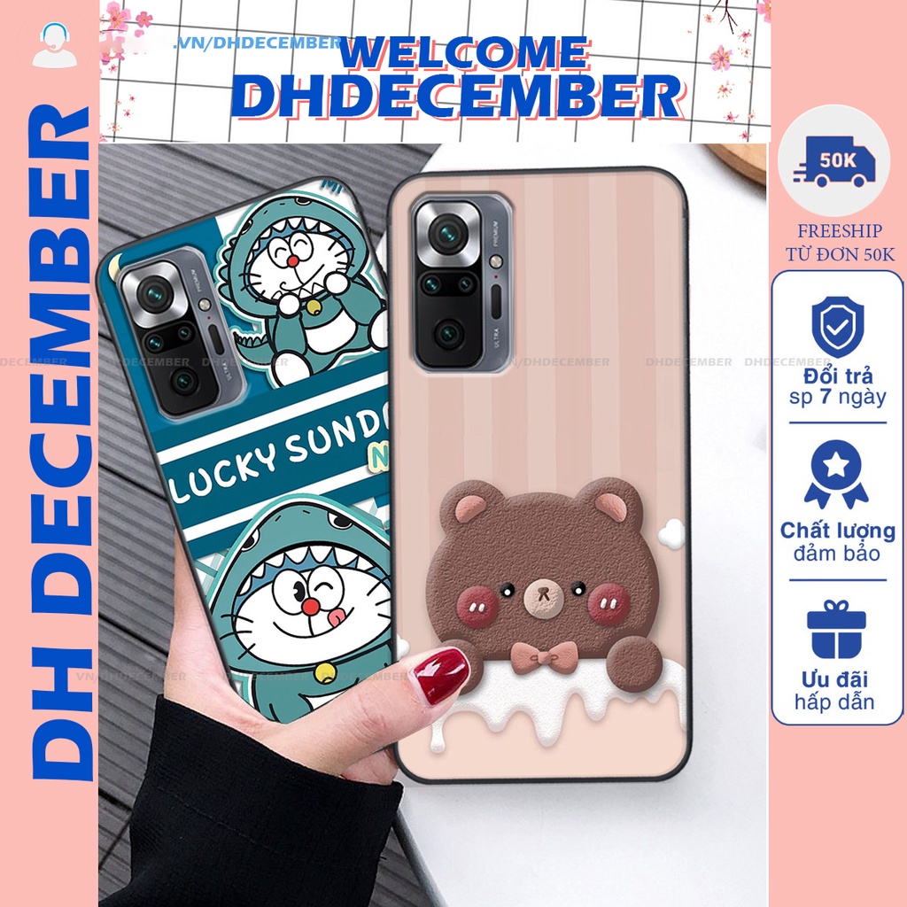 Ốp lưng Xiaomi REDMI NOTE 10 PRO 4G in hình gấu K@ws, gấu nâu, dor@emon RẺ- ĐẸP- BỀN