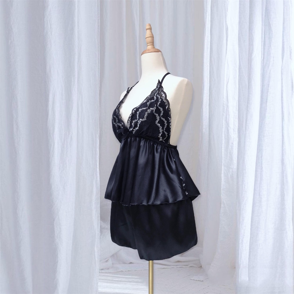 Đồ ngủ sexy,đồ ngủ lụa phối ren viền mềm mại MMS08 | BigBuy360 - bigbuy360.vn