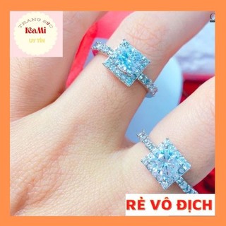 Nhẫn đính đá 💎𝑭𝑹𝑬𝑬𝑺𝑯𝑰𝑷 💎[Mã HOAC10 giảm 10% đơn 99k] Nhẫn Nữ Đá Ổ Mặt Vuông Cao Cấp